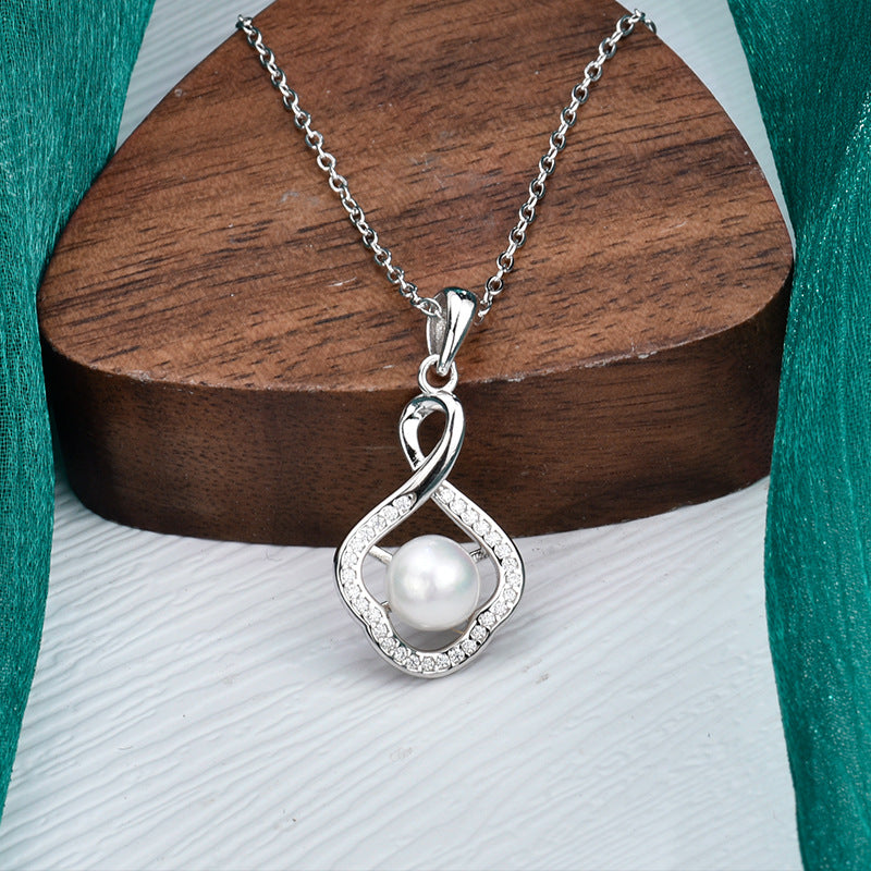 S925 Sterling Silver Moissanite Freshwater Pearl Necklace