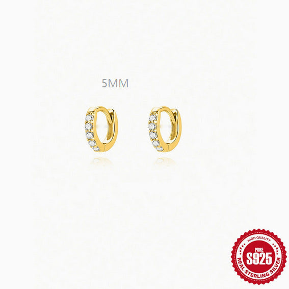 925 Sterling Silver & Zircon Hoop Earrings (men and women)