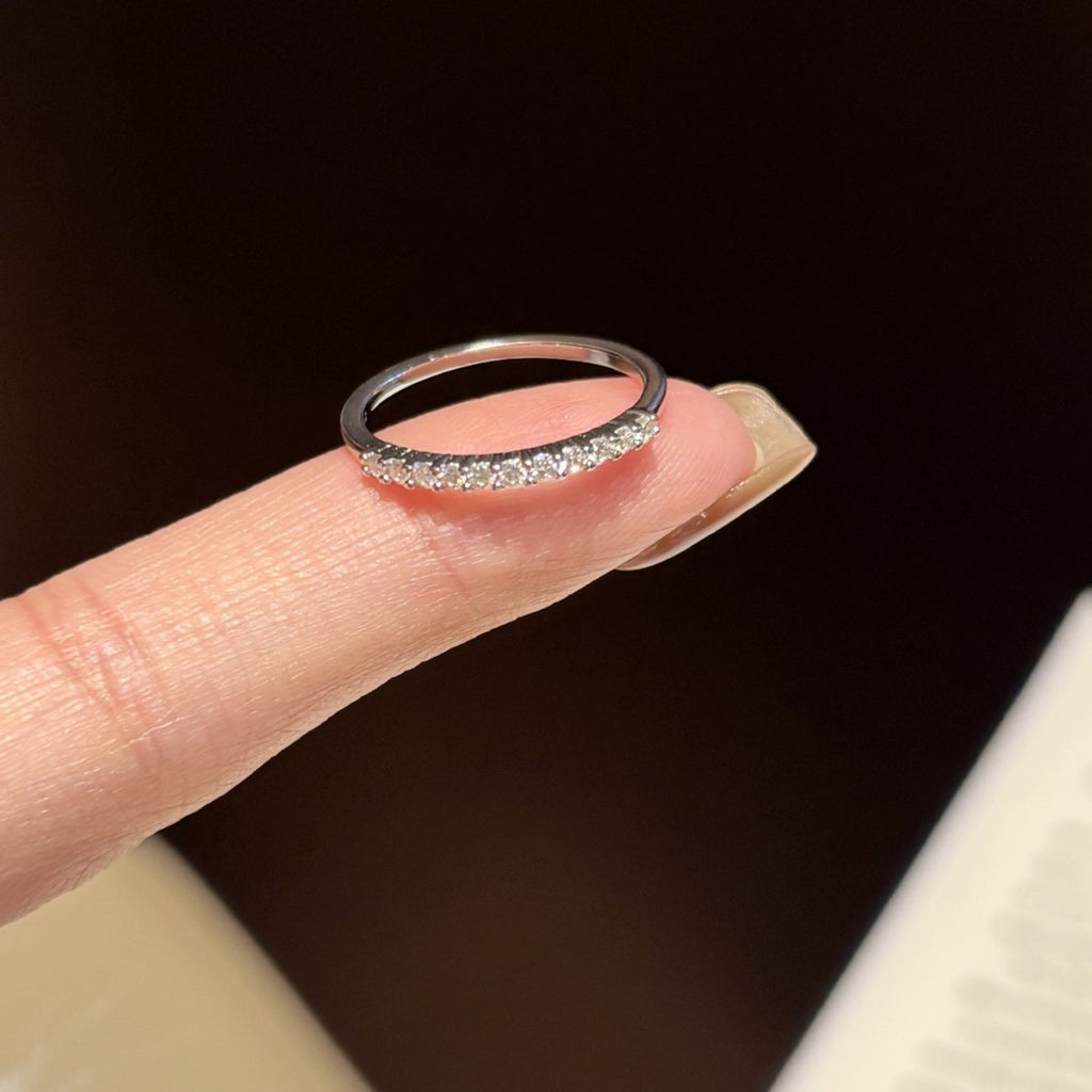 S925 Silver Micro-Pave Moissanite Ring
