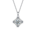 S925 Sterling Silver Moissanite Four Pointed Stars Pendant Necklace