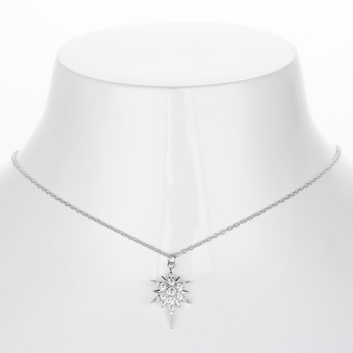 S925 Sterling Silver Zircon Star Necklace