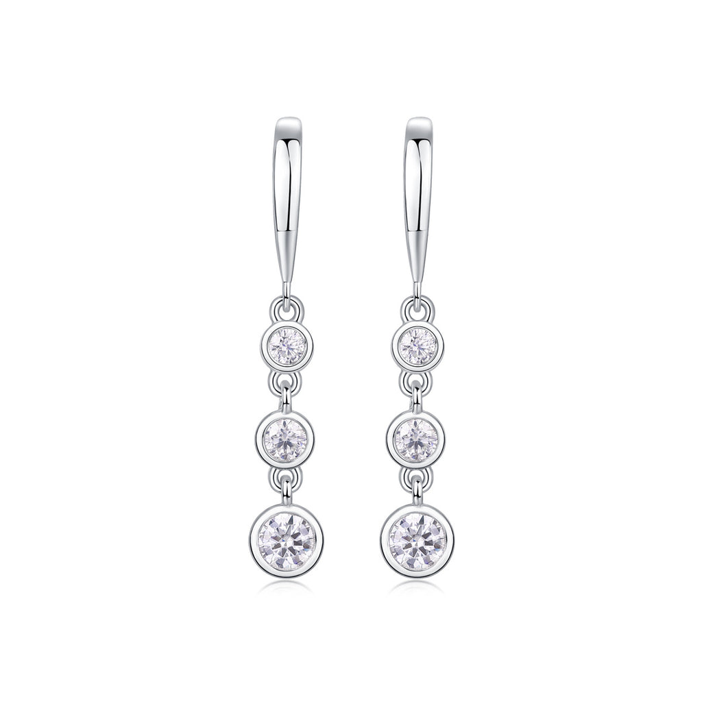 S925 Silver Moissanite Hook Earrings