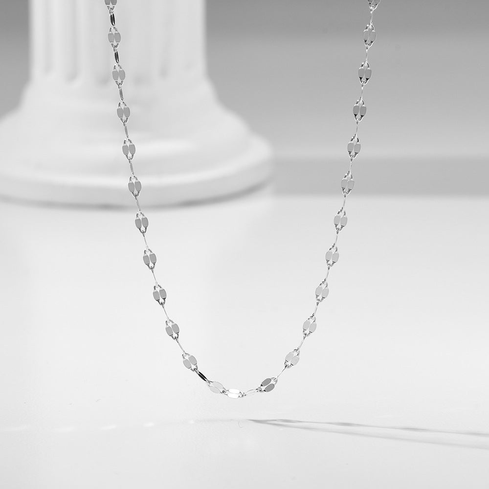 S925 Silver 18K Gold Plating Tile Choker Necklace