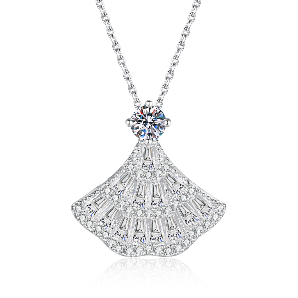 S925 Sterling Silver Moissanite "Princess's Skirt" Necklace
