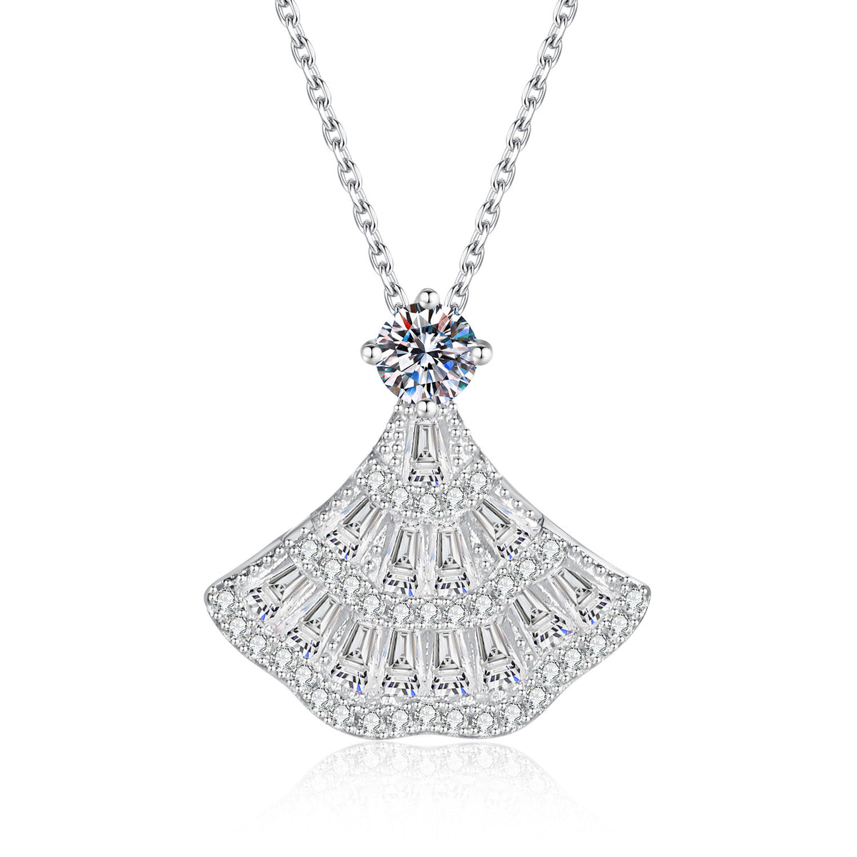 S925 Sterling Silver Moissanite "Princess's Skirt" Necklace