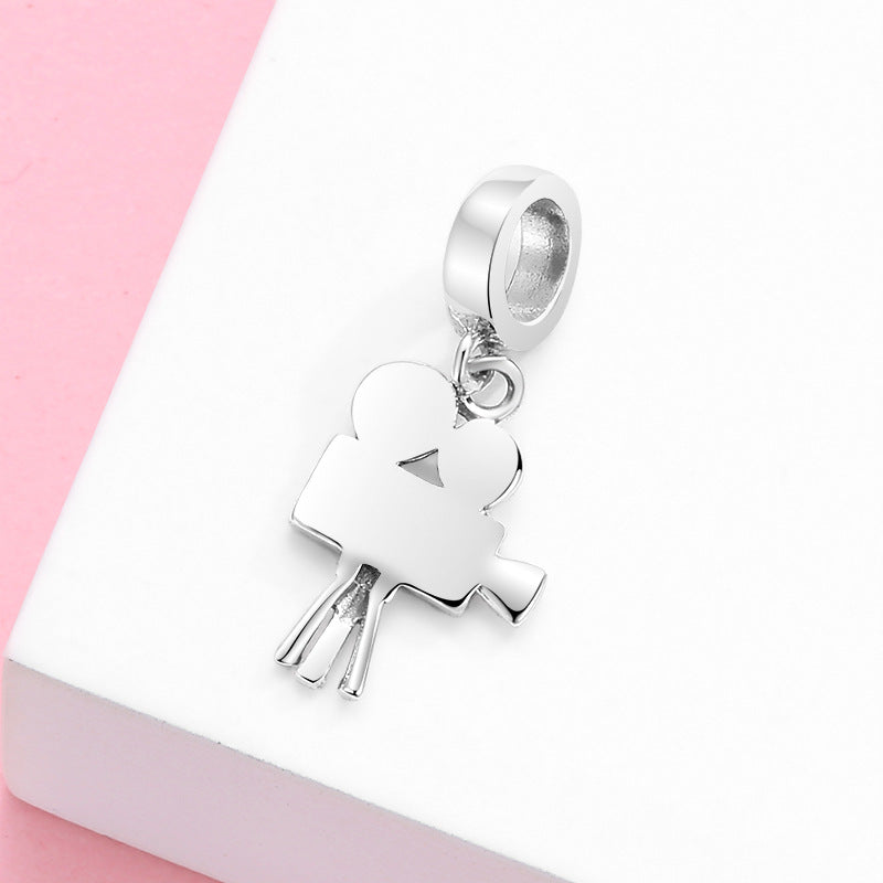 S925 Sterling Silver Movie Camera Shape Pendant