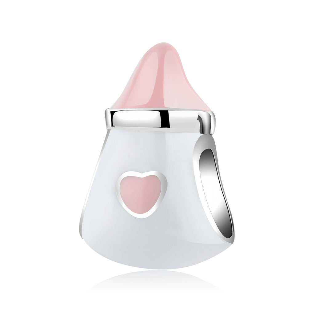 S925 Sterling Silver Baby Bottle Bead Pendant