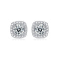 S925 Silver Square Moissanite "Chanel-Style" Stud Earrings