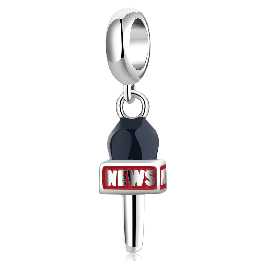 S925 Sterling Silver Microphone Pendant
