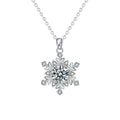 S925 Sterling Silver Moissanite Snowflake Necklace
