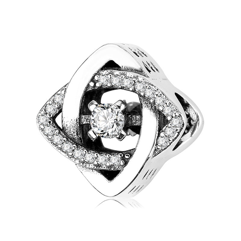 S925 Sterling Silver Infinite Ring Micro Inlaid Zircon Pendant