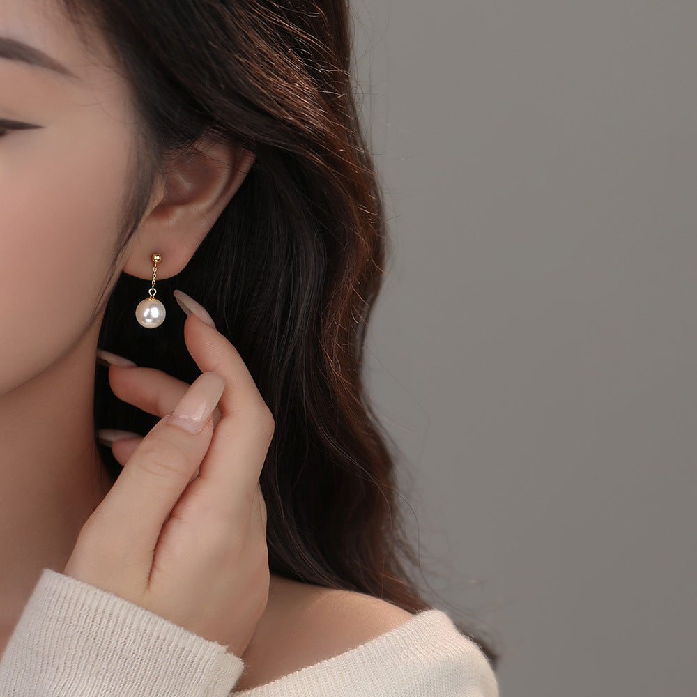 S925 Sterling Silver Pearl Drop Earrings