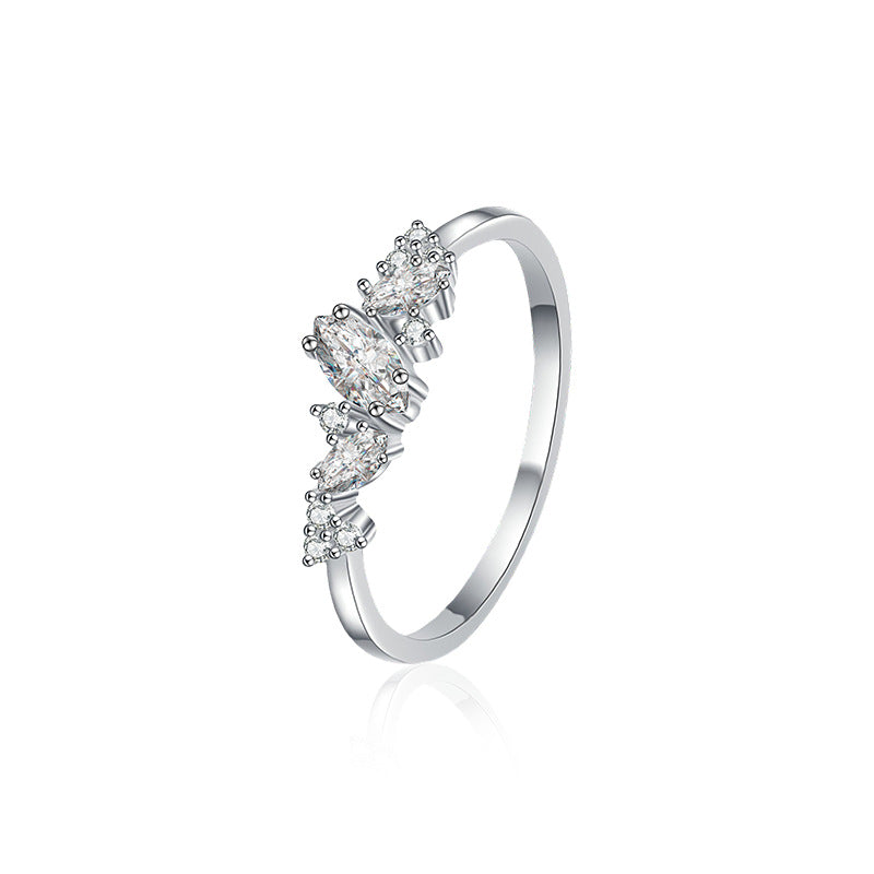 S925 Sterling Silver Starry Sky Moissanite Ring