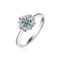 S925 Sterling Silver Flower Moissanite Engagement Ring