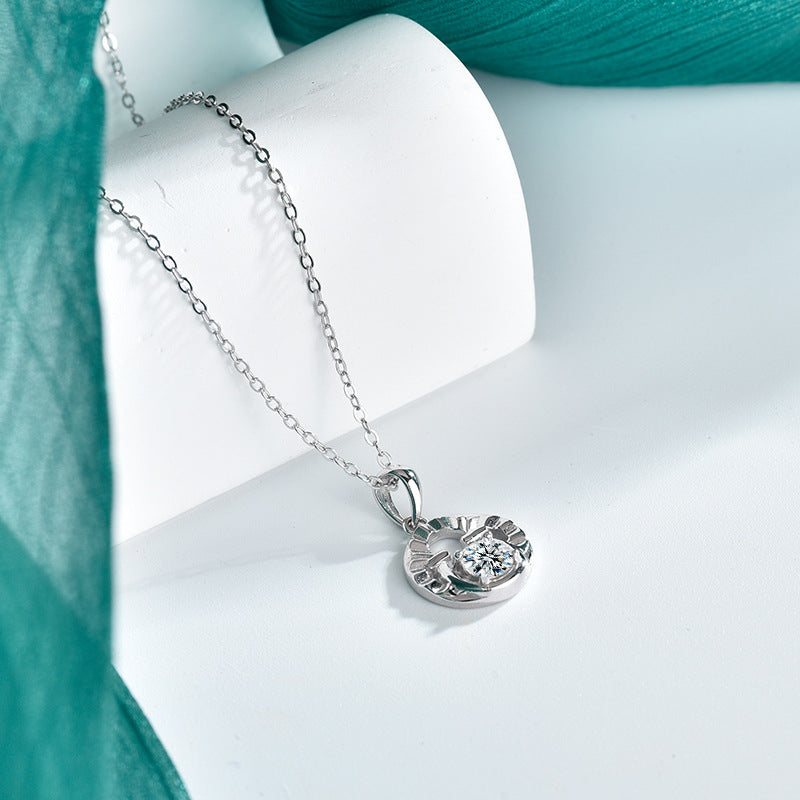 S925 Sterling Silver Moissanite Horse Hoof Pendant Necklace