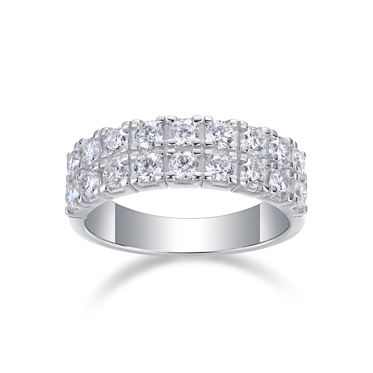 S925 Sterling Silver Moissanite Multi-Layer Ring