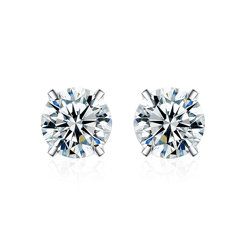 Classic Four-Prong Moissanite Stud Earrings