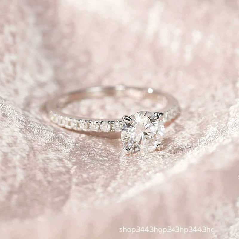 S925 silver four-claw 1.2-carat zircon silver ring