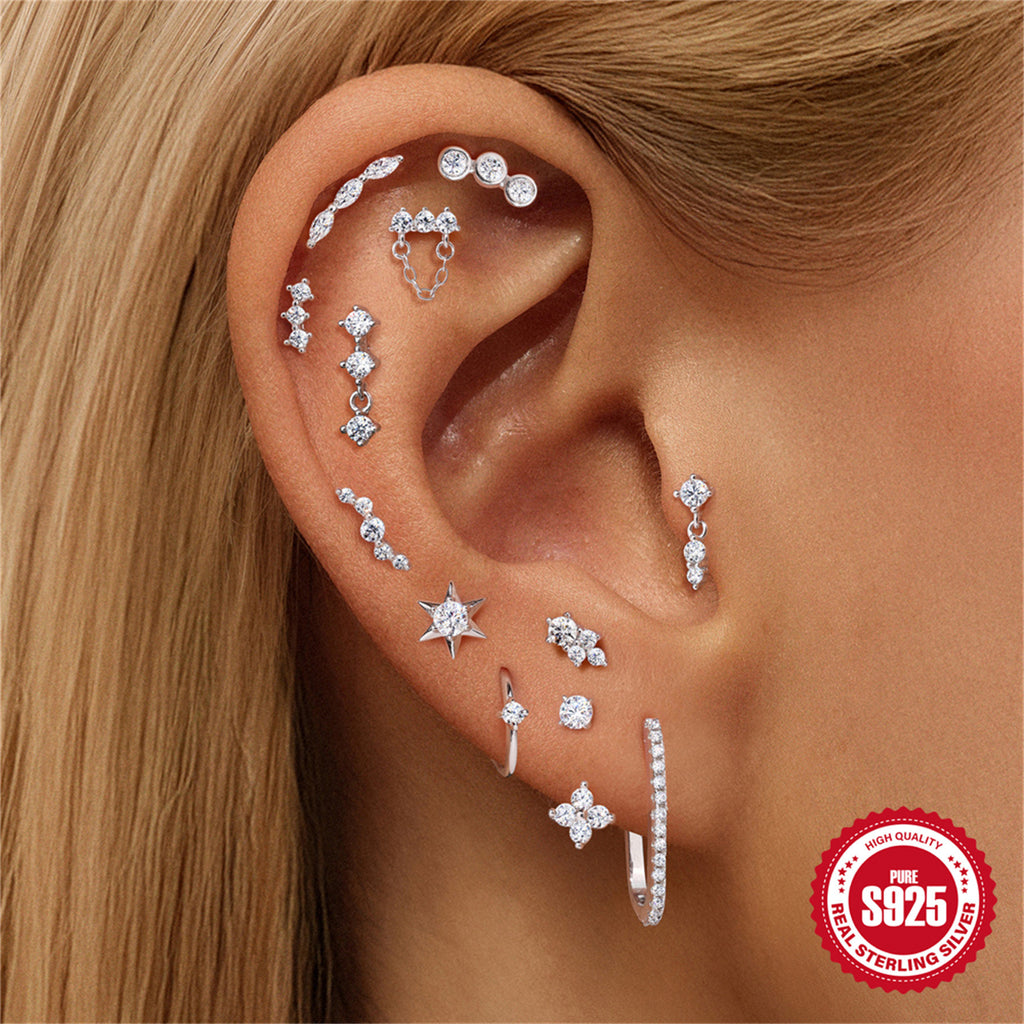 S925 Sterling Silver Moissanite Earrings