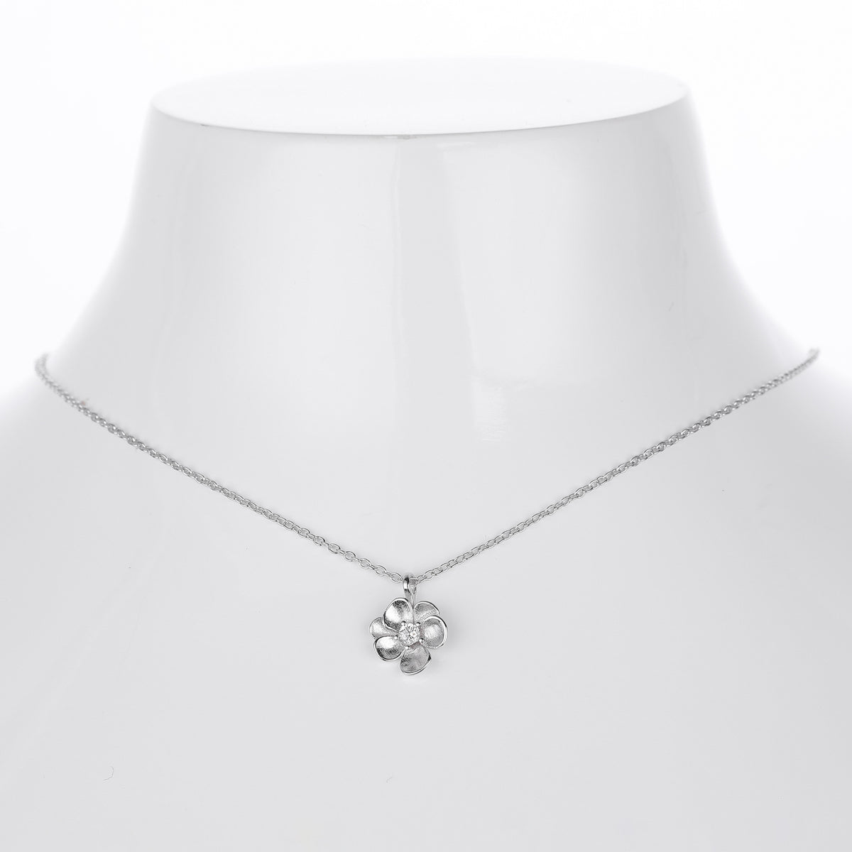 S925 Sterling Silver Flower Necklace