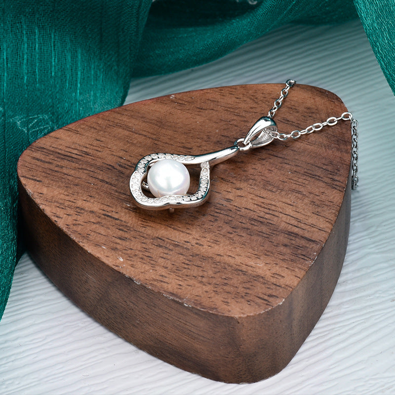 S925 Sterling Silver Moissanite Freshwater Pearl Necklace