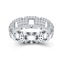 S925 Silver Pavé-Set Moissanite Ring