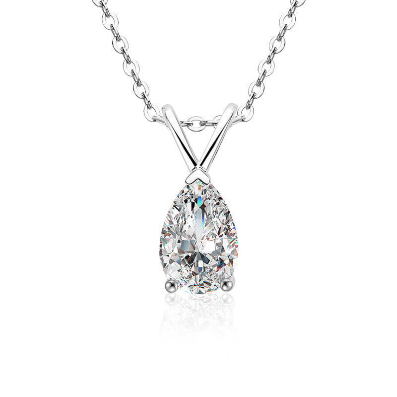 S925 Sterling Silver Moissanite Water Drop Necklace