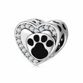 S925 Sterling Silver Plain Dog Paw Print Bead Pendant
