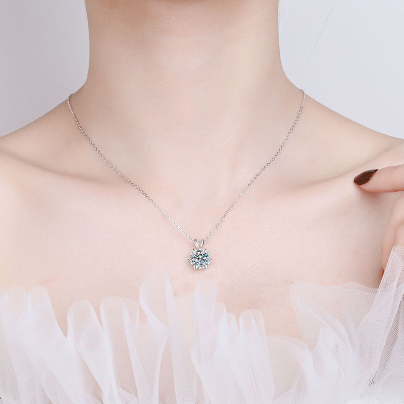 S925 Sterling Silver  Moissanite Heart-Shaped Necklace