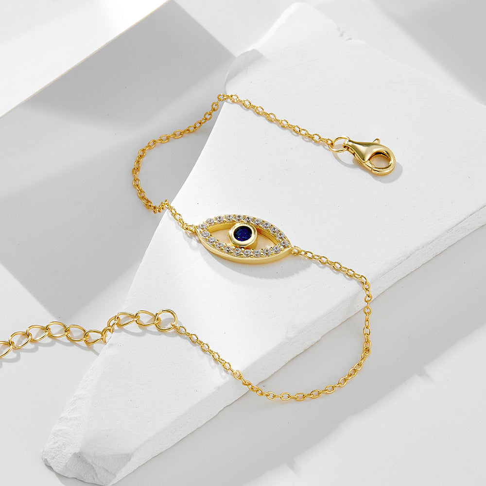 S925 Sterling Silver Zircon Devil's Eye Bracelet