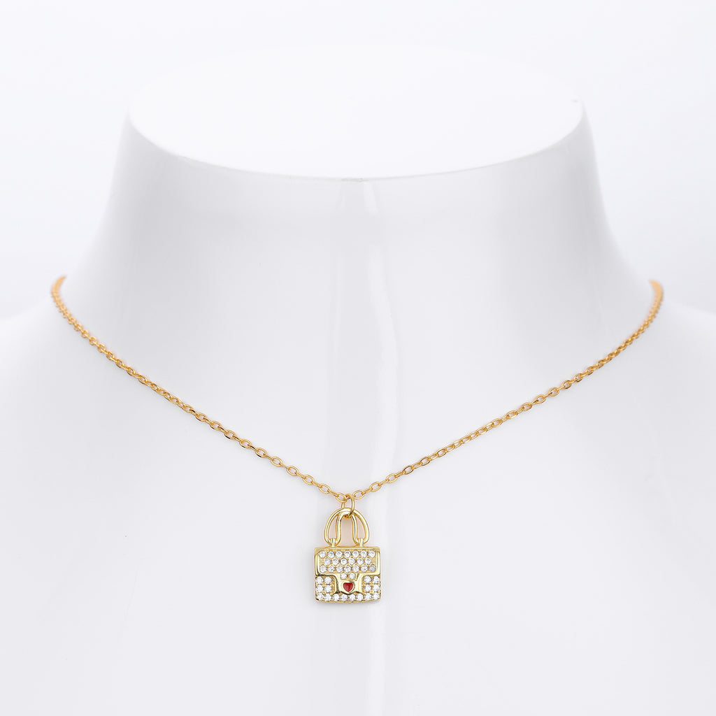 S925 Sterling Silver Fashionable Versatile Zirconia Necklace for Bags