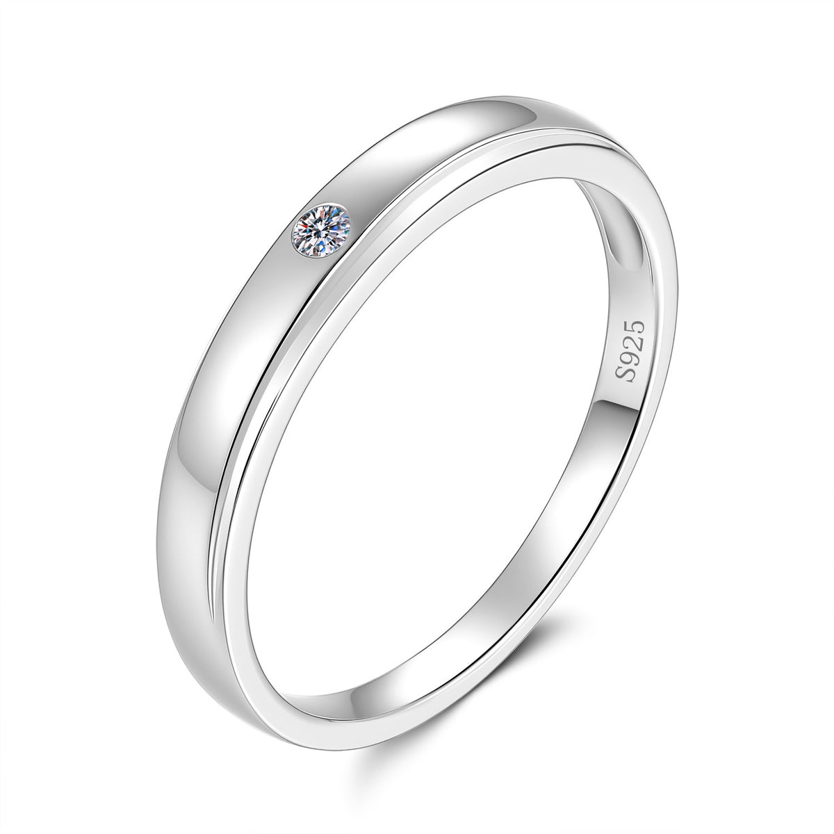 S925 Sterling Silver Six-Prong Moissanite Ring