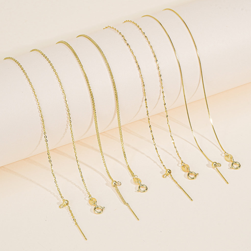 S925 Sterling Silver Adjustable Plain Chain (Suitable for DIY)