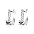 Classic U-Shaped Moissanite Earrings — 925 Sterling Silver