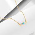 S925 Sterling Silver Colorful Opal Zircon Inlaid Necklace