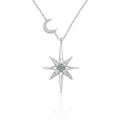 S925 Sterling Silver Moissanite Eight Awn Star Necklace