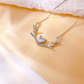 S925 Sterling Silver Christmas Heart-Shaped Antler Necklace