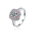 S925 Sterling Silver Sugar Cube Moissanite Ring