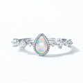 S925 Sterling Silver Synthetic Opal Ring