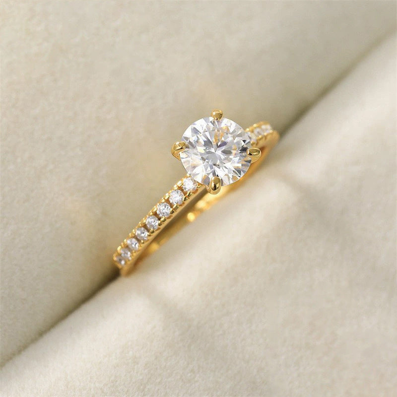 S925 silver four-claw 1.2-carat zircon silver ring