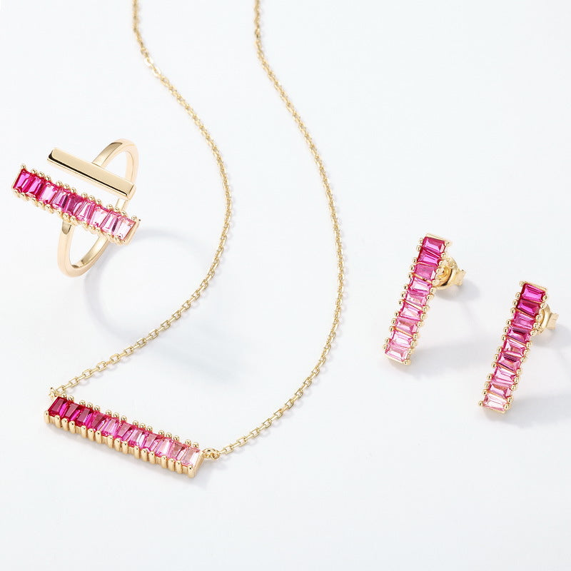 S925 Sterling Silver Bohemian Rainbow Necklace