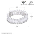 Versatile S925 sterling silver ring with rectangular zircon clusters