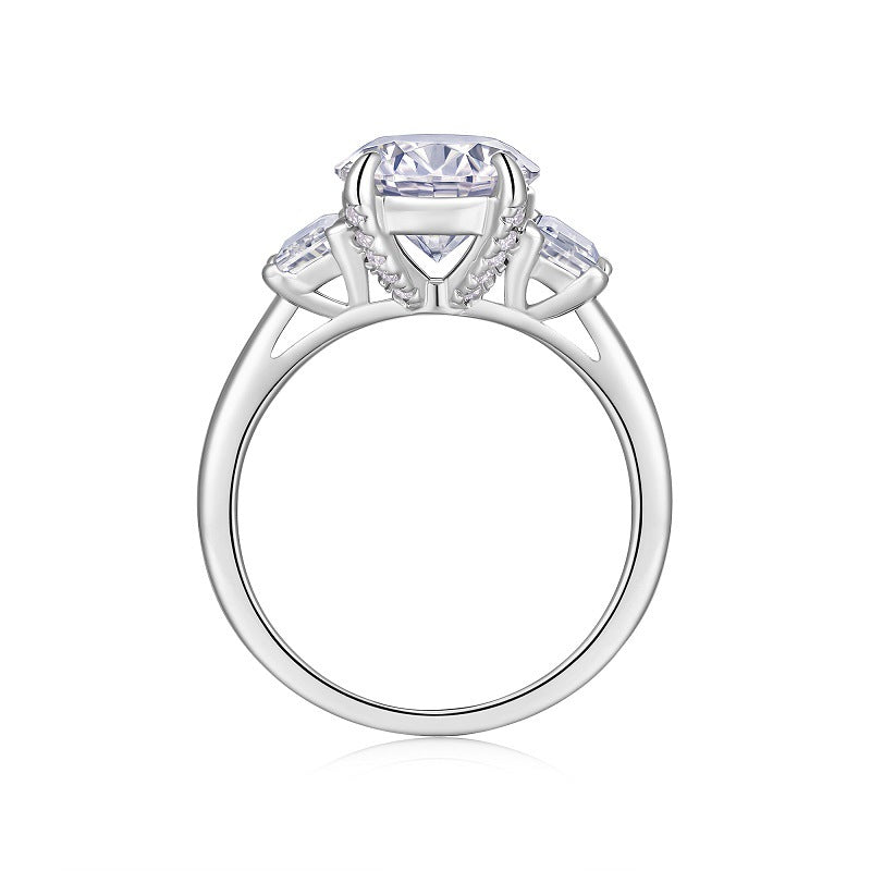 925 Sterling Silver Statement Moissanite Ring