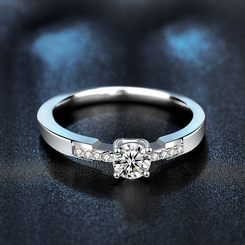 S925 Sterling Silver Moissanite Wedding Ring