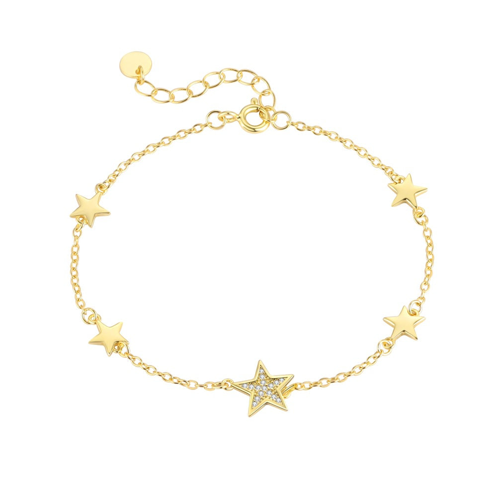 S925 Sterling Silver Bracelet Set with Zirconia