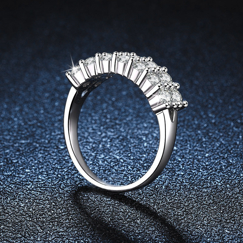 S925 Sterling Silver Full Diamond Accent Stackable Ring