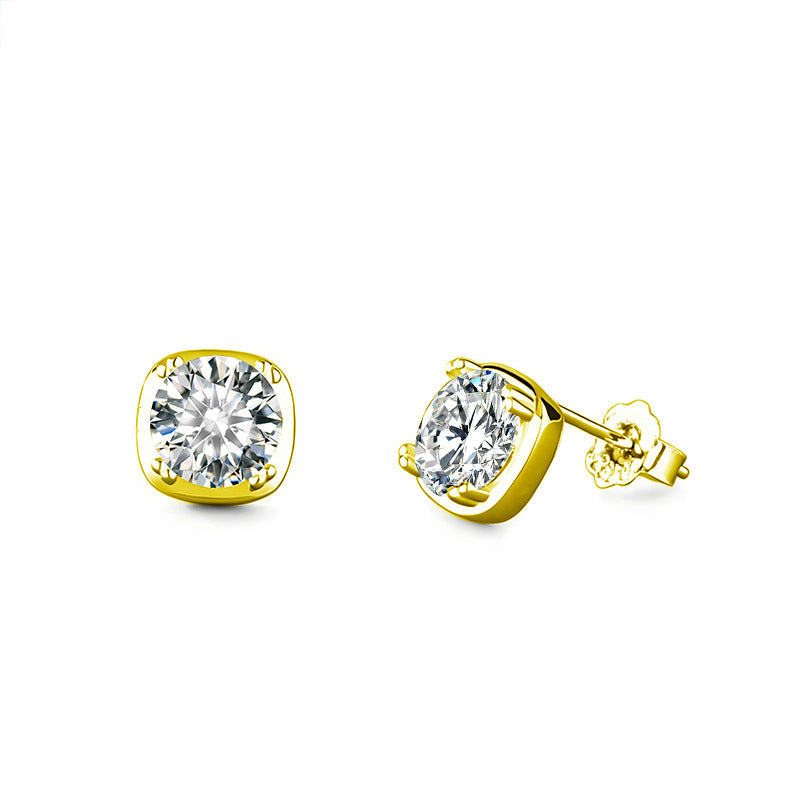 S925 Sterling Silver Moissanite "Little Sugar Cube" Stud Earrings