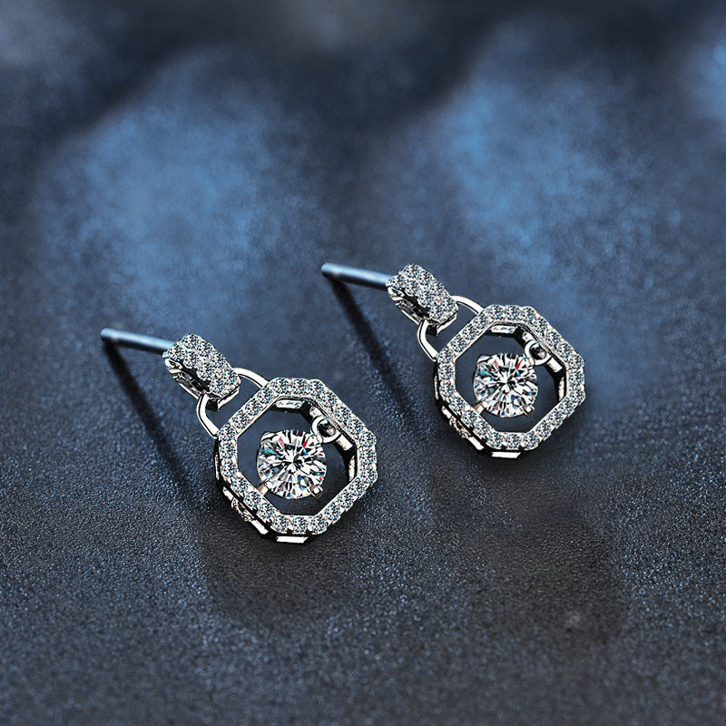 Mosangshi 925 sterling silver classic bag earrings