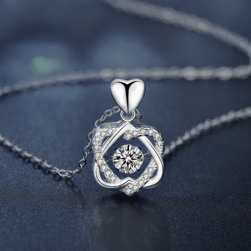 S925 Sterling Silver Moissanite Eight Awn Star Pendant Necklace