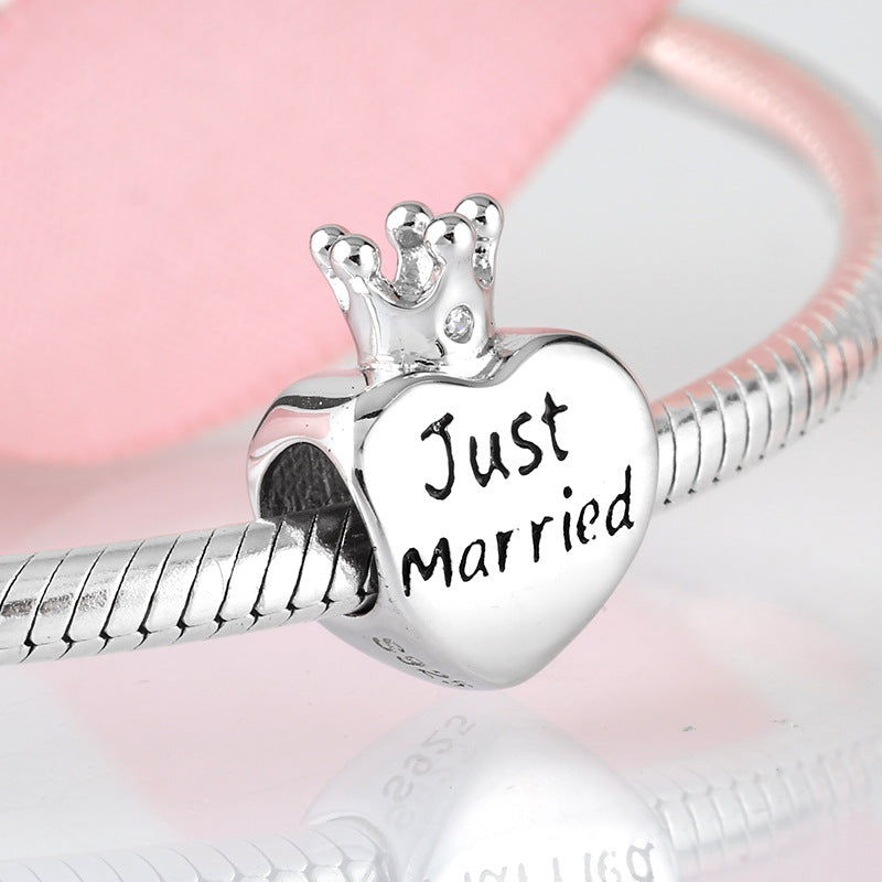 S925 Sterling Silver Valentine's Day Crown Heart-Shaped Pendant